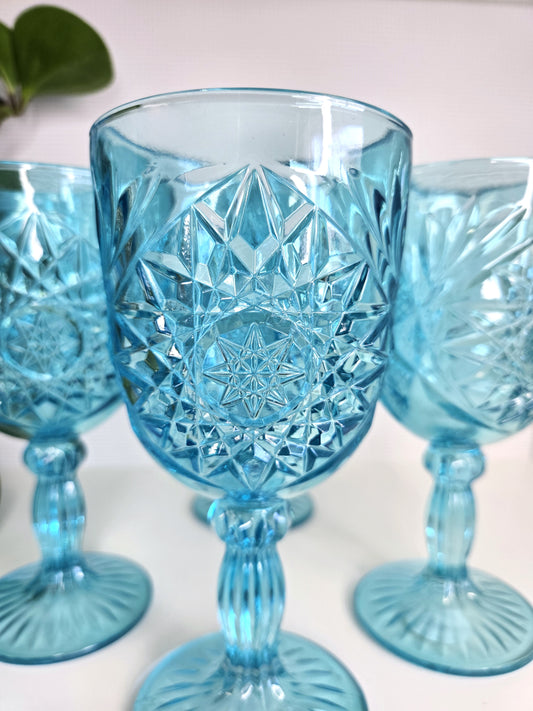 Limited Edition Crystal Blue Wine Glasses