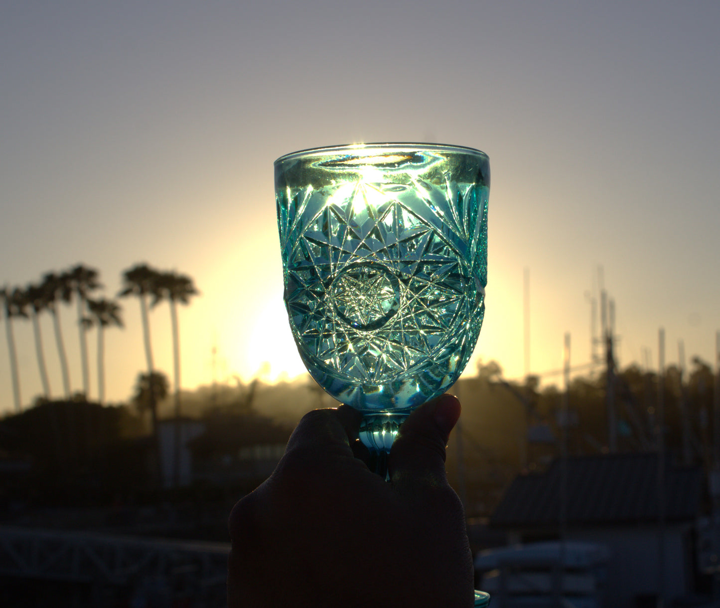 Limited Edition Crystal Blue Wine Glasses