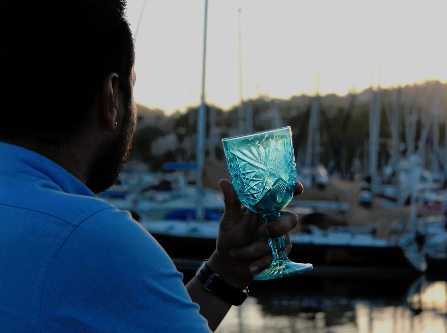 Limited Edition Crystal Blue Wine Glasses