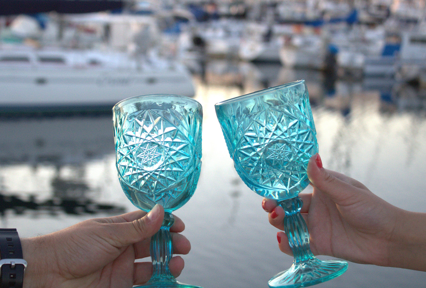 Limited Edition Crystal Blue Wine Glasses